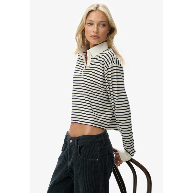 Superdry Ath Ess Cropped Stripe Rugby image number 2